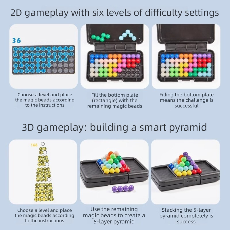 IQ Puzzle 3D Challenge Game – Portable Logic Bead Puzzle & Educational Brain Teaser for Kids