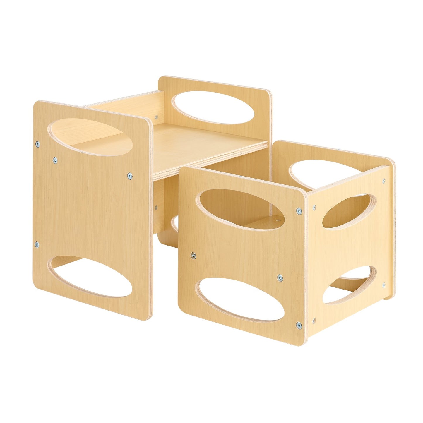 Montessori Weaning Table & Chair Set – Adjustable Wooden Toddler Learning Table