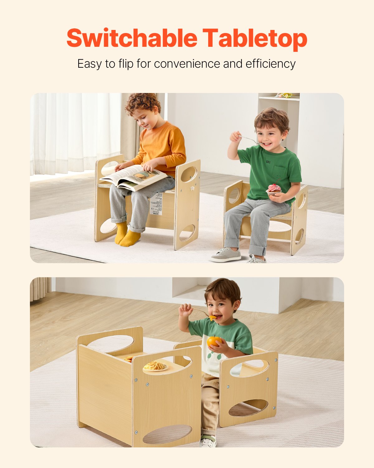 Montessori Weaning Table & Chair Set – Adjustable Wooden Toddler Learning Table