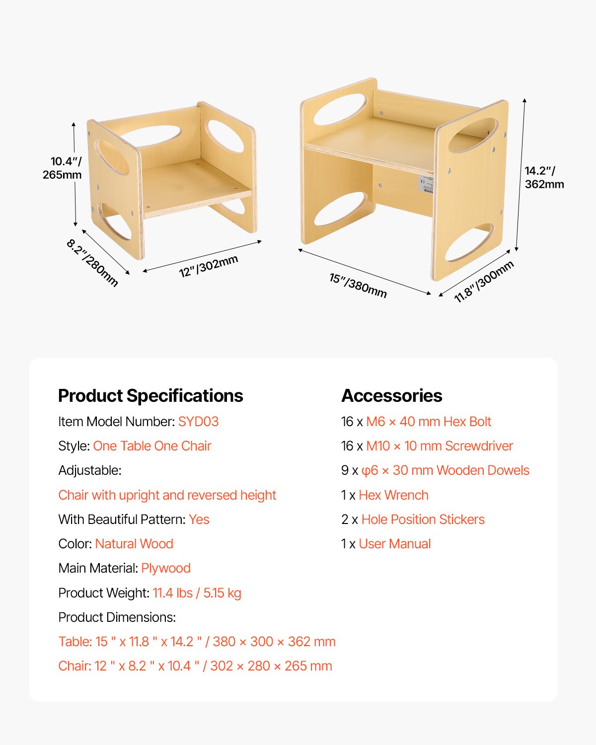 Montessori Weaning Table & Chair Set – Adjustable Wooden Toddler Learning Table