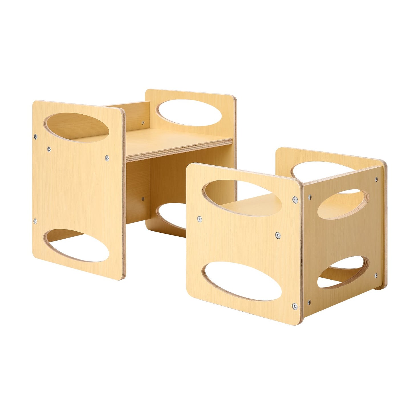 Montessori Weaning Table & Chair Set – Adjustable Wooden Toddler Learning Table