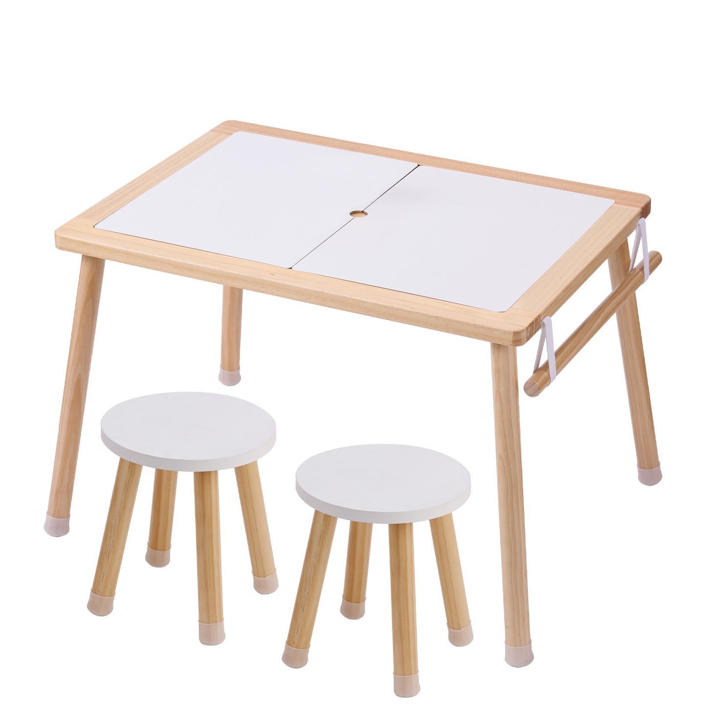 Kids Sensory Table & Chair Set Sand Water Play Table with Storage Bins & Paper Roll Holder