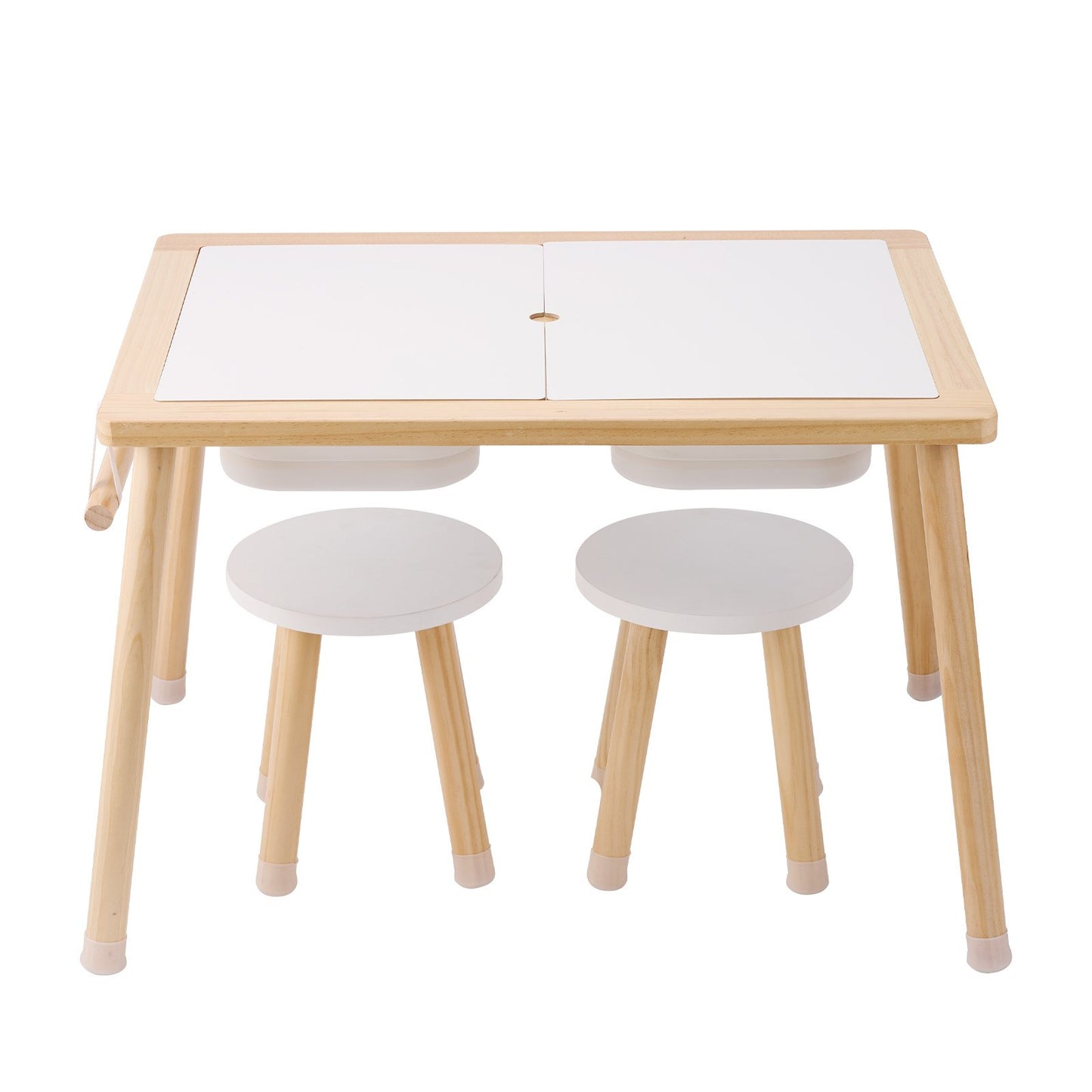 Kids Sensory Table & Chair Set Sand Water Play Table with Storage Bins & Paper Roll Holder