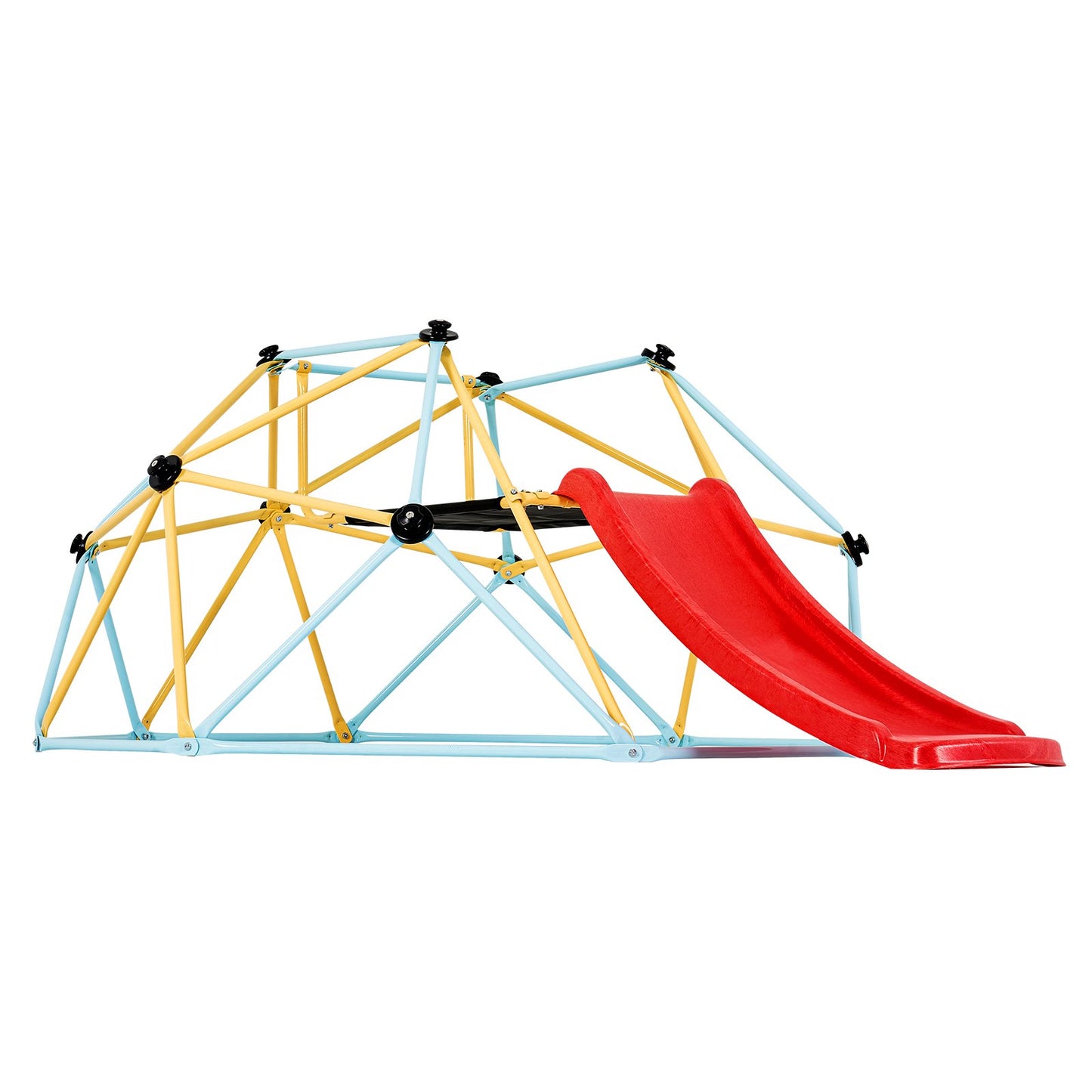 8FT Geometric Climbing Dome with Slide – Outdoor Jungle Gym for Active Play