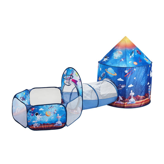 Kids 3-in-1 Play Tent Tunnel Set Indoor Outdoor Pop Up Crawl Tent for Toddlers