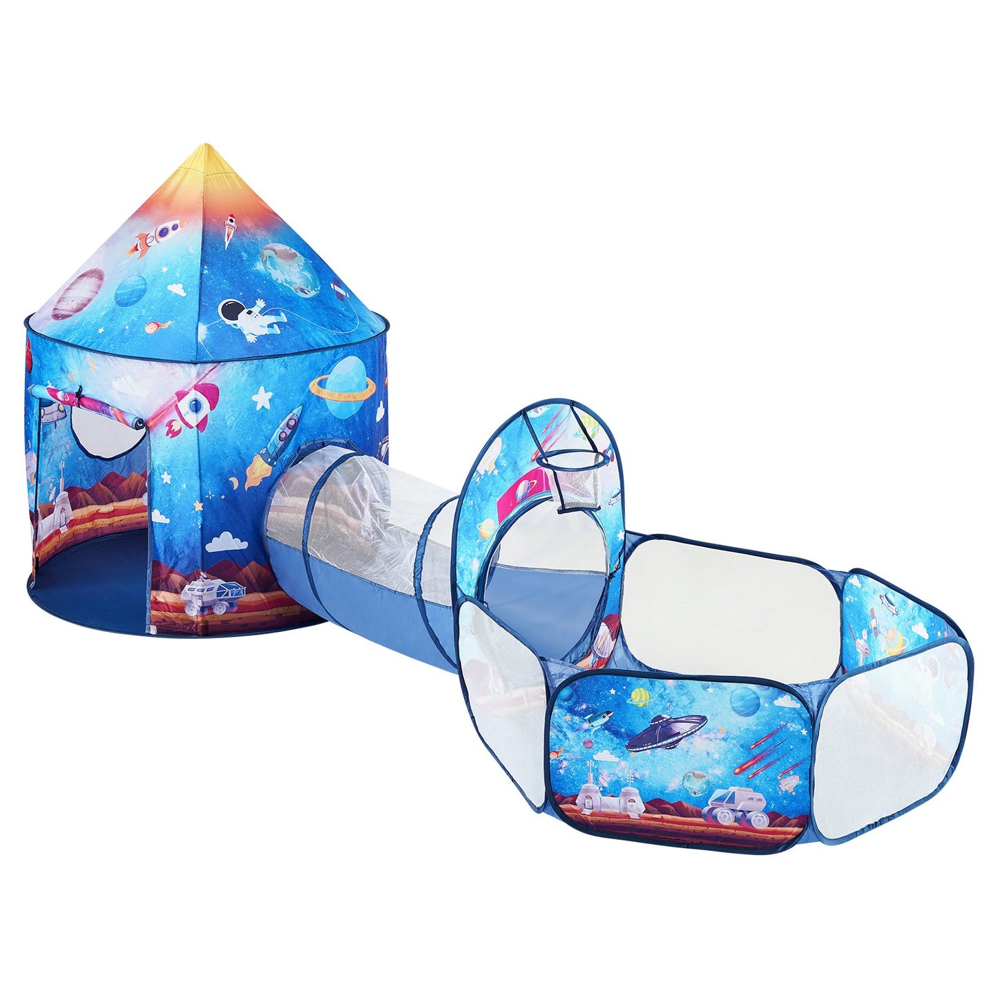 Kids 3-in-1 Play Tent Tunnel Set Indoor Outdoor Pop Up Crawl Tent for Toddlers