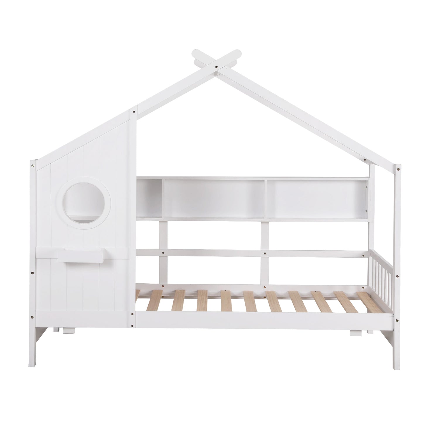 Artiss Montessori House Bed Frame with Storage Shelf & Safety Rail