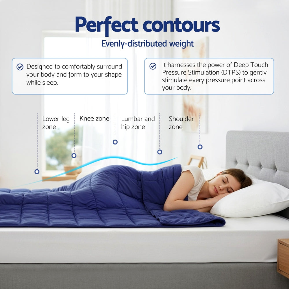 Giselle Bedding Weighted Blanket 9KG Deep Touch Pressure Relaxation Blanket Blue 152x203cm