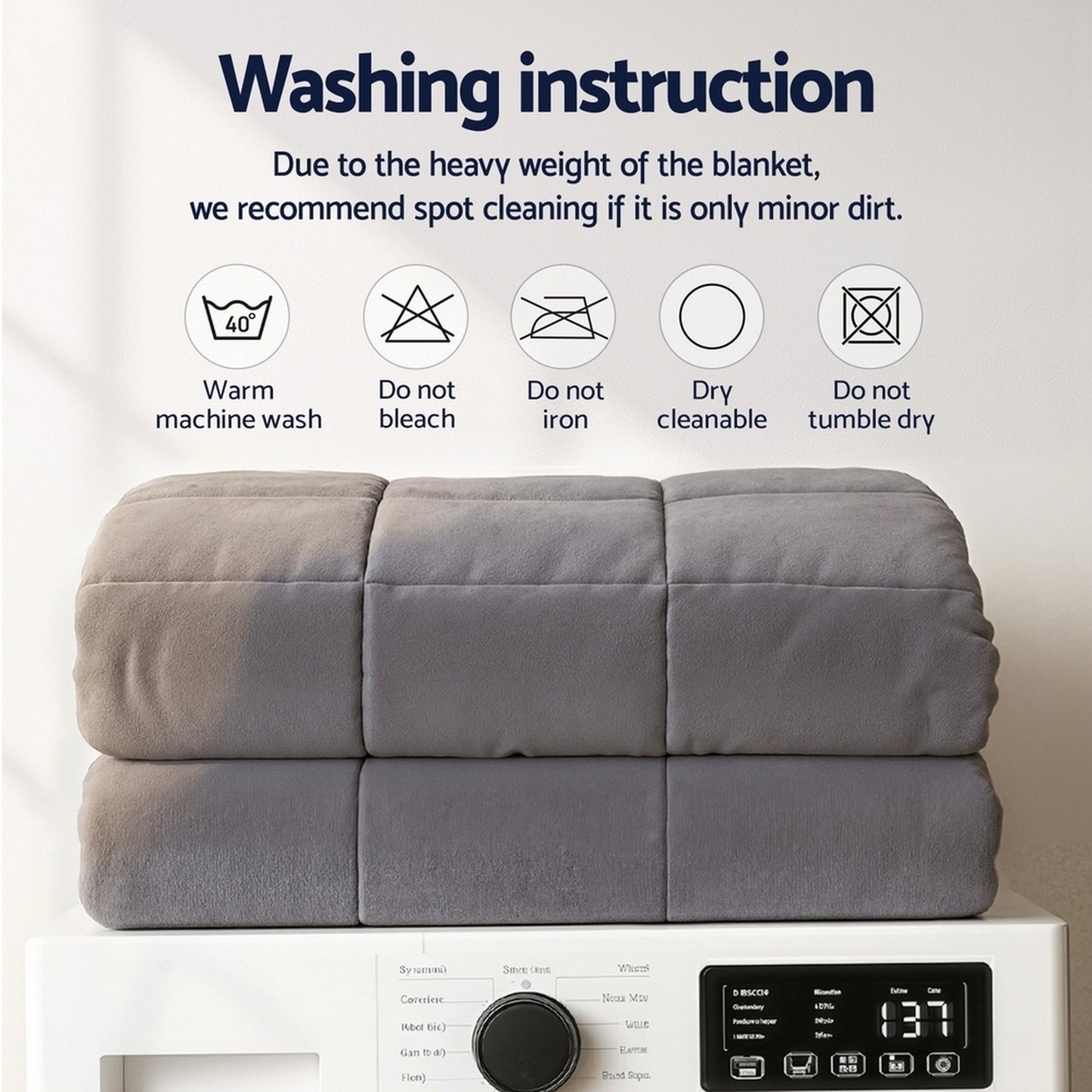 Giselle Bedding 4.5KG Weighted Blanket Sherpa Fleece Comfort Blanket Grey 104x152cm