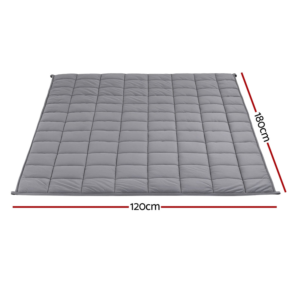 Giselle Bedding Weighted Blanket 6.8KG Sherpa Fleece Heavy Comfort Blanket Grey 120x180cm
