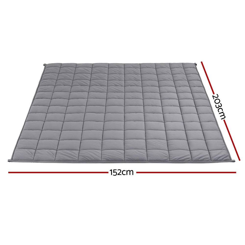 Giselle Bedding 9KG Weighted Blanket Sherpa Fleece Heavy Comfort Blanket Grey 152x203cm