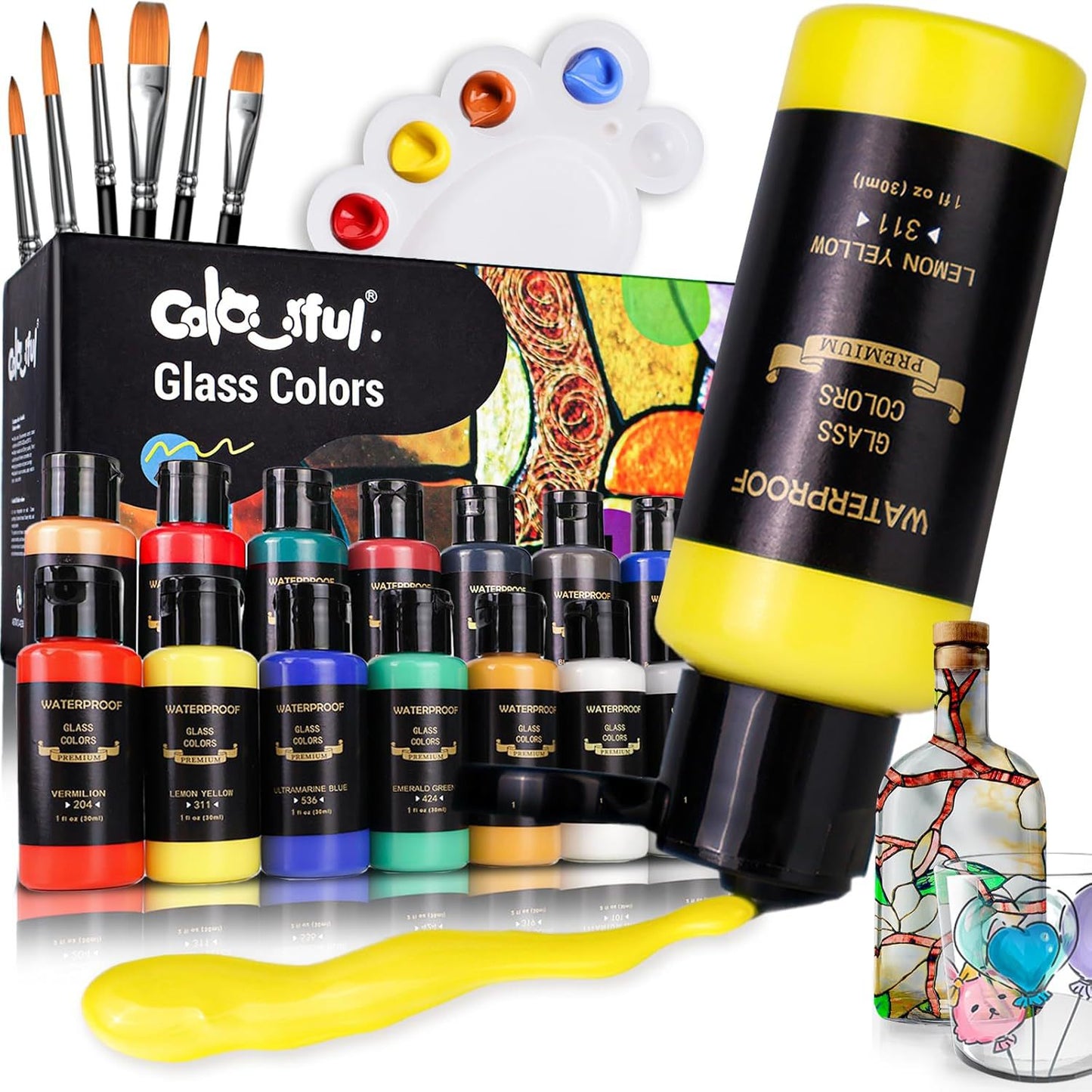 Cailefu Professional Glass & Textile Paint Sets (Ages 7–8+)