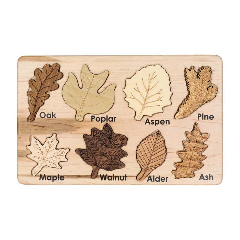 Montessori Leaf Identification Puzzle – Nature Science Discovery (Ages 2–4+ Years)
