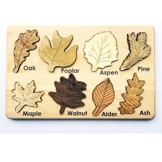 Montessori Leaf Identification Puzzle – Nature Science Discovery (Ages 2–4+ Years)