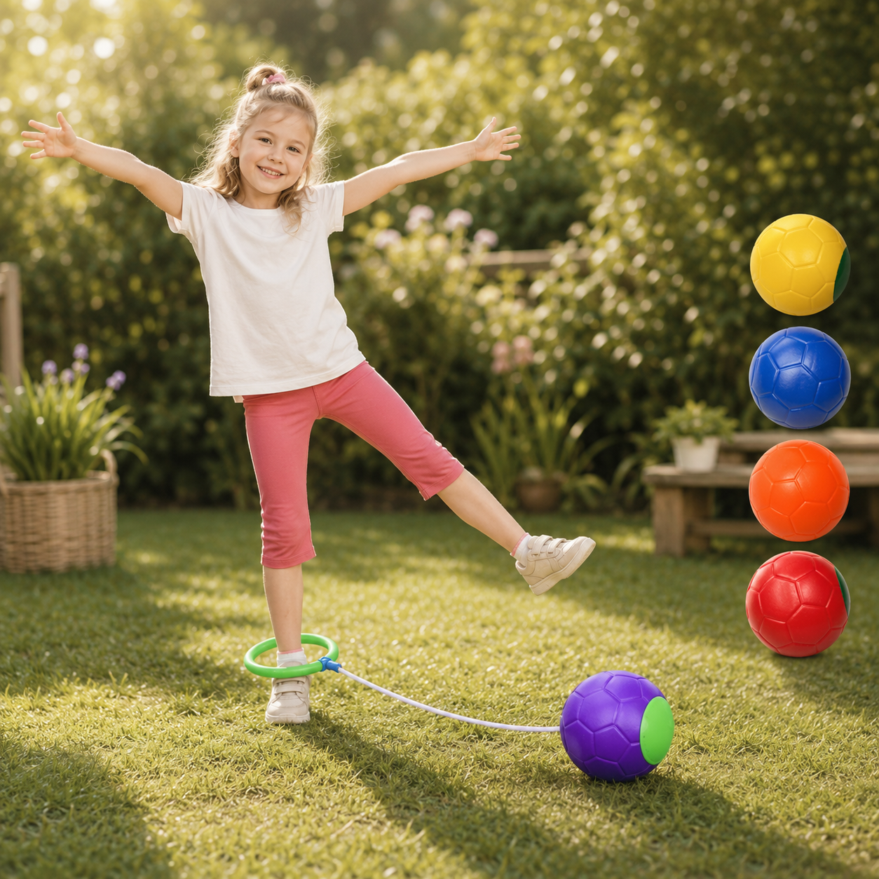 Skip Ball Swing Toy – Outdoor Ankle Jump Ball for Active Kids