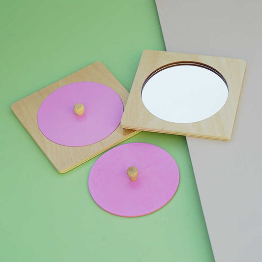 Montessori Object Permanence & Mirror Puzzle Board – Early Cognitive Development (Ages 1–2 Years)