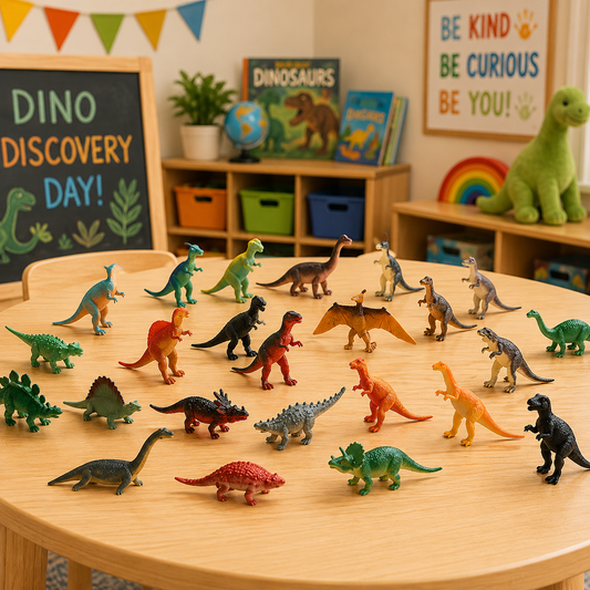24PCS Mini Dinosaur Figures & Skeleton Toys Assorted Dino Party Favors Set