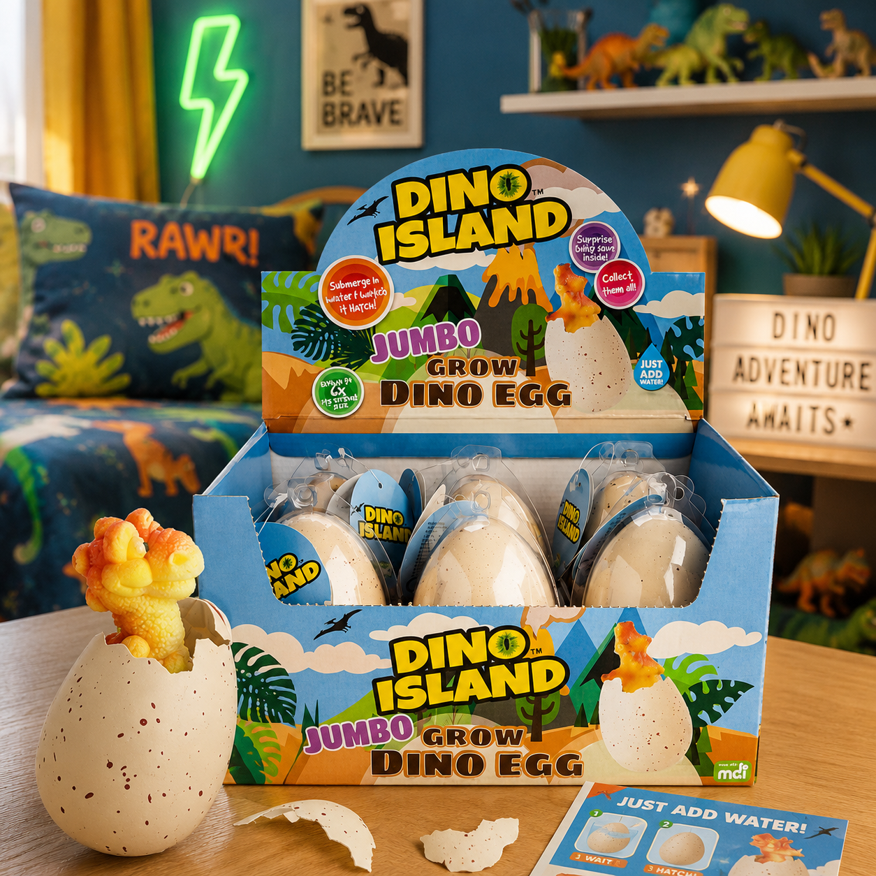 Jumbo Grow Dinosaur Egg Surprise Hatching Dino Toy Random Design
