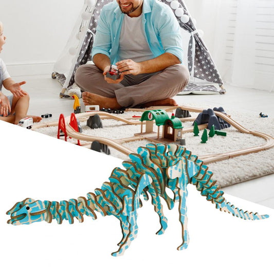 Wooden 3D Dinosaur Puzzle – Fine Motor &amp; Cognitive Skills Builder (Ages 4–8)