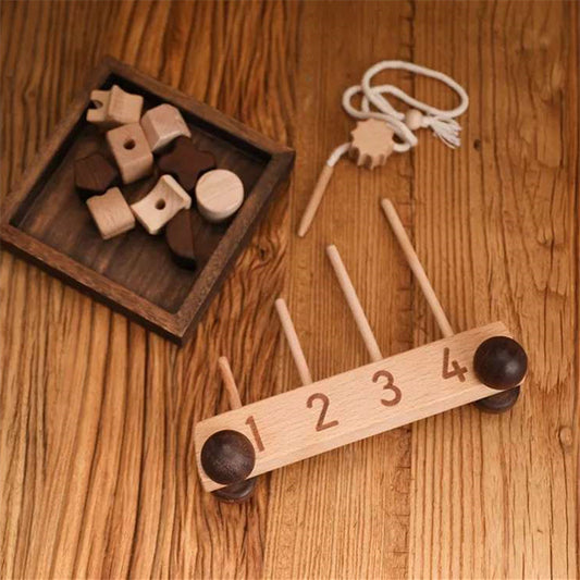 Montessori Number Threading Toy – Fine Motor &amp; Early Numeracy Builder (Ages 3–4)