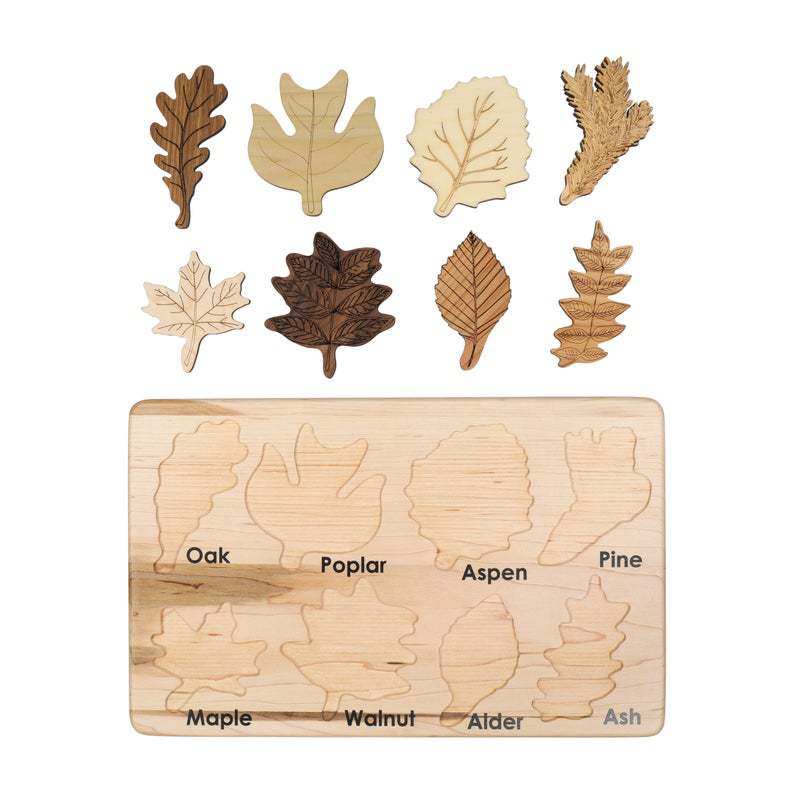 Montessori Leaf Identification Puzzle – Nature Science Discovery (Ages 2–4+ Years)