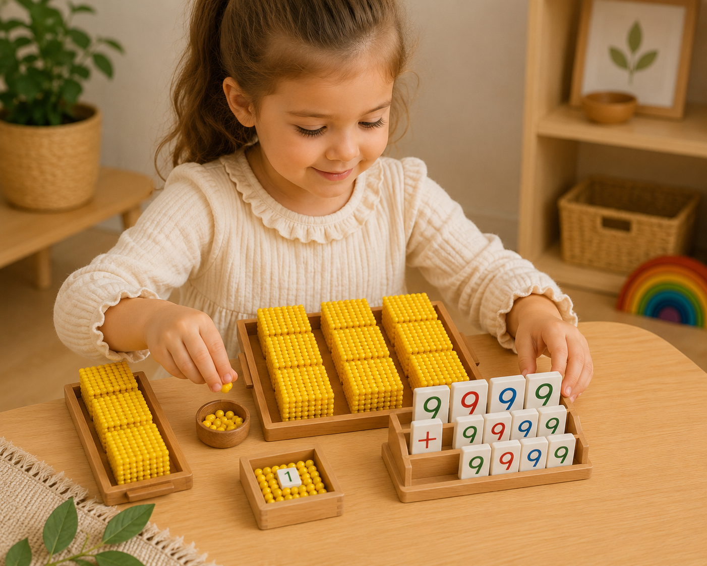 Montessori Golden Bead Decimal System Set – Hands-On Place Value & Mathematics Learning Kit
