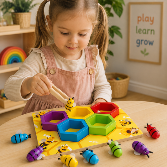 Montessori Bee Sorting & Fine Motor Skills Game