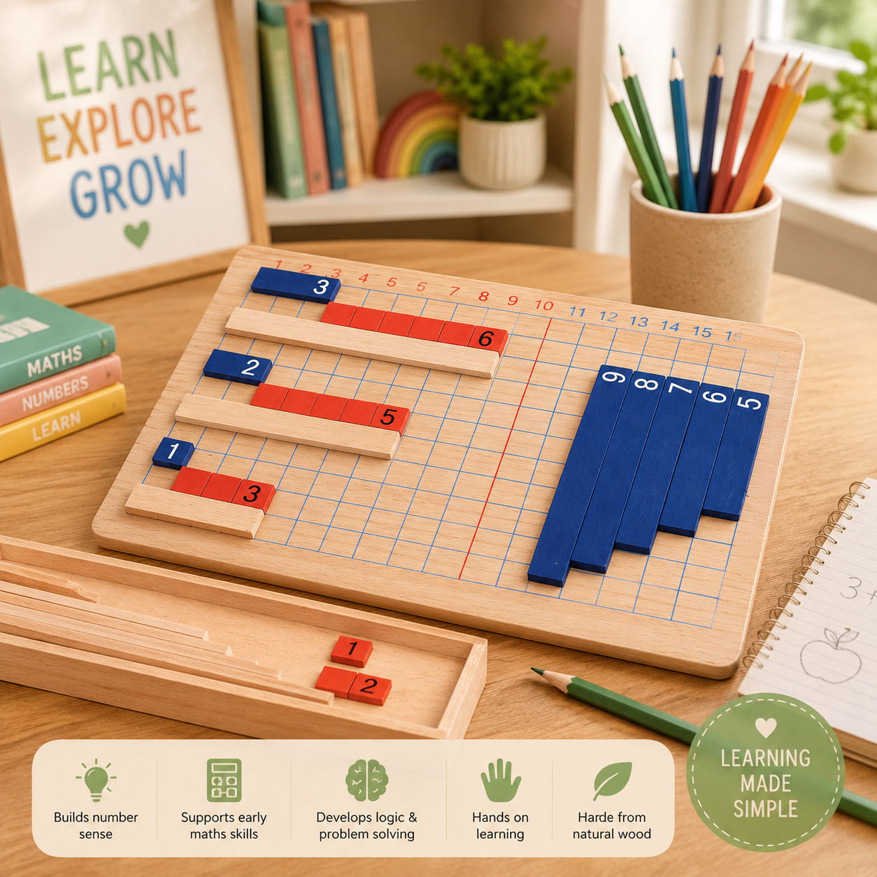 Montessori Math Learning Blocks Educational Set