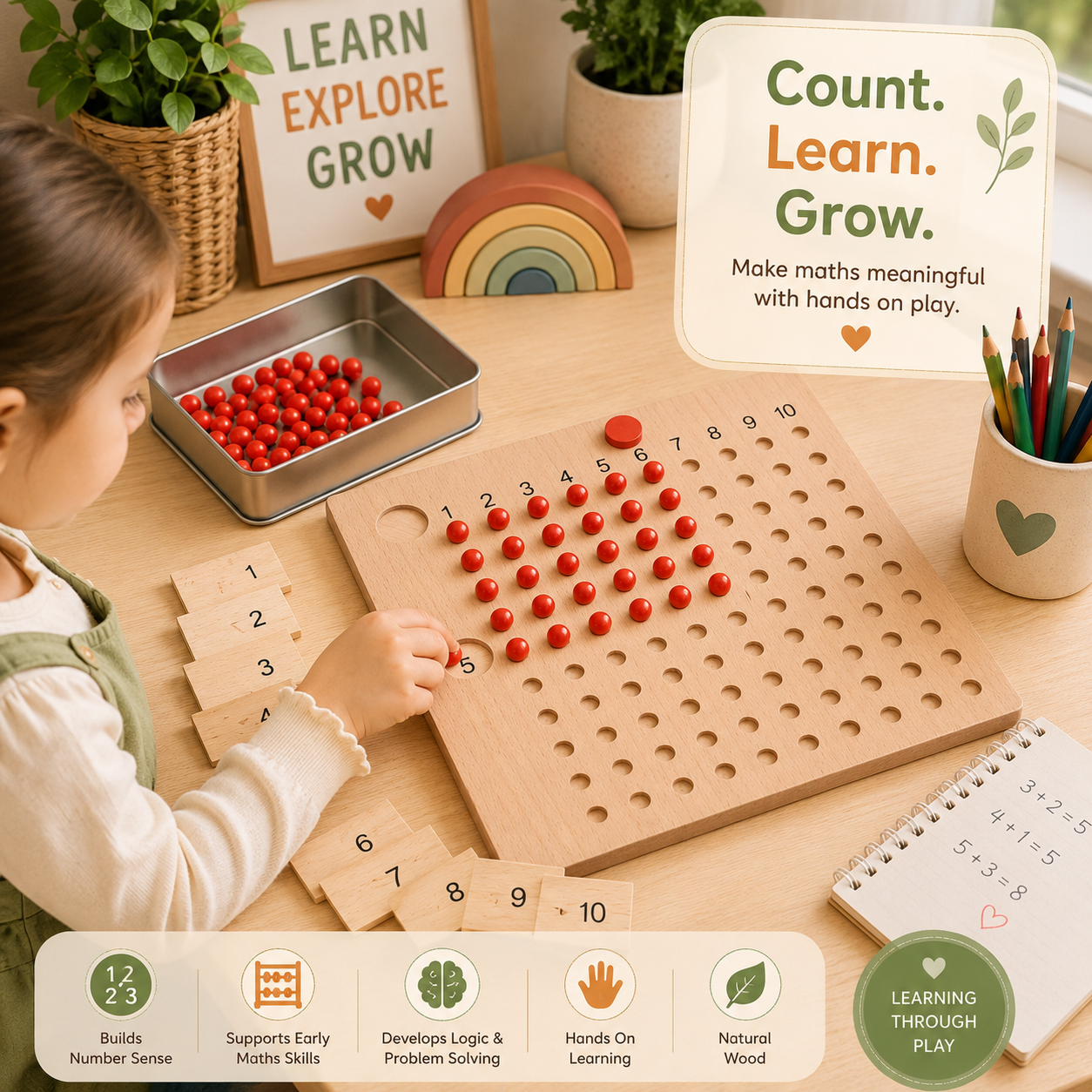 Montessori Math Learning Blocks Educational Set