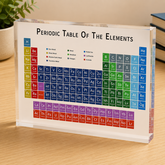 Educational Acrylic Periodic Table Display – Colourful Chemistry Learning Decor for Students