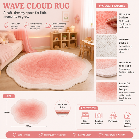 Pink Shaped Cashmere Style Area Rug 80x120cm – Soft Non-Slip Decorative Carpet for Bedroom & Living Room