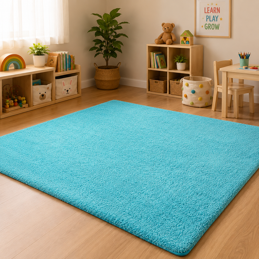 200x140cm Turquoise Shag Rug – Soft Non-Slip Plush Area Rug