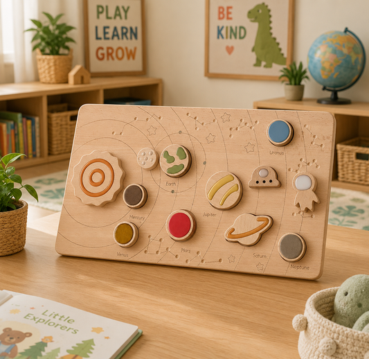 Montessori Wooden Magnetic Planetary Board | Solar System Learning Toy