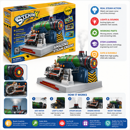 Stemnex Amazing Steam Engine STEM Toy Build Your Own Educational Construction Kit