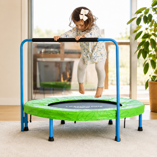 Lifespan Kids Lil’ Hopper 40" Children’s Trampoline with Safety Handle – Indoor & Outdoor Toddler Trampoline