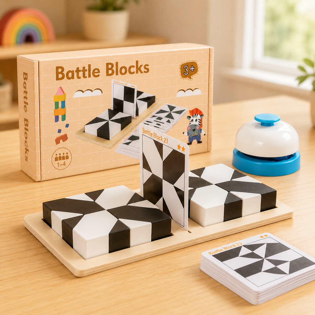 Wooden Logic Puzzle Building Blocks Game for Kids – Educational Spatial Thinking Brain Teaser